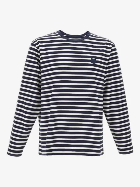 Maison Kitsuné logo-patch striped sweater
