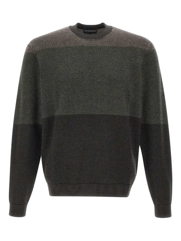 Emporio Armani ダイヤパターン セーター | グレー | FARFETCH JP