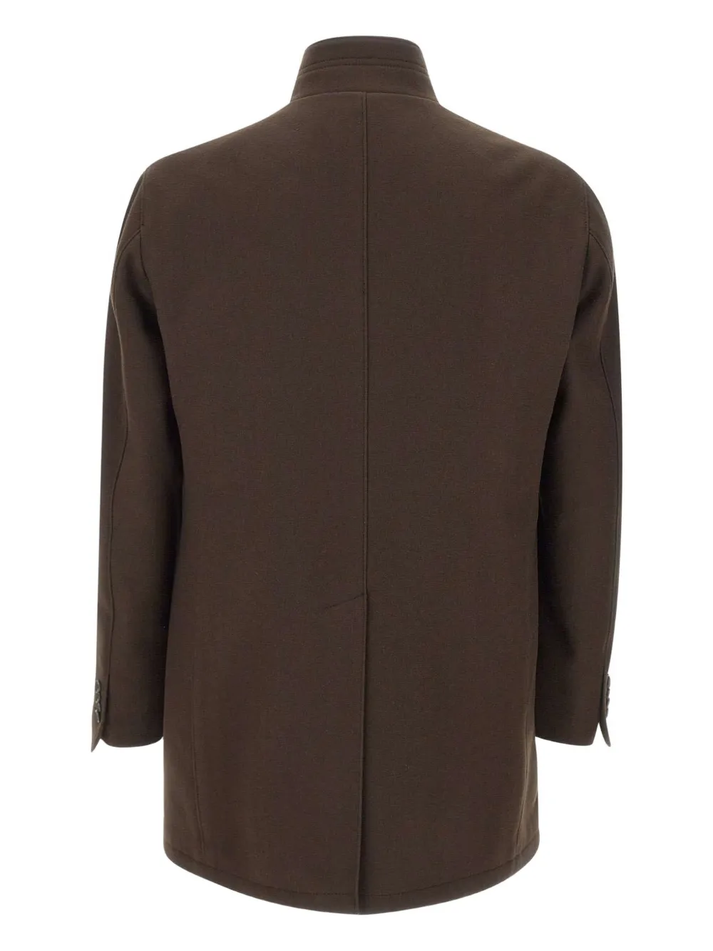 Tagliatore Gordon High-neck Buttoned Coat In Brown