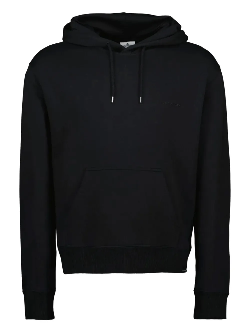 Courrèges drawstring long-sleeve hoodie - Nero