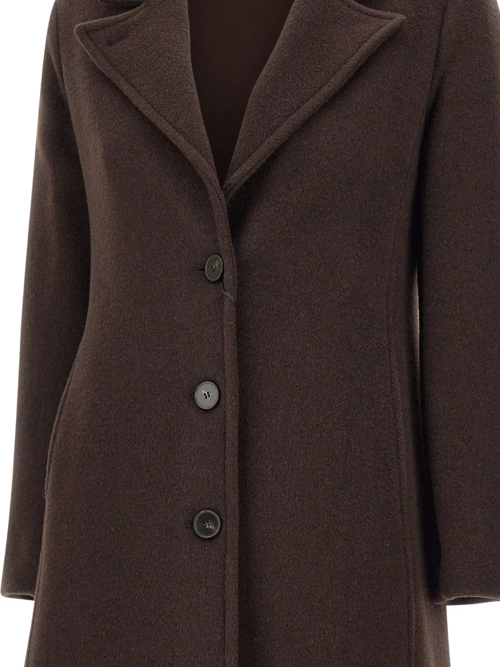 Marella peak-lapel buttoned coat Bruin