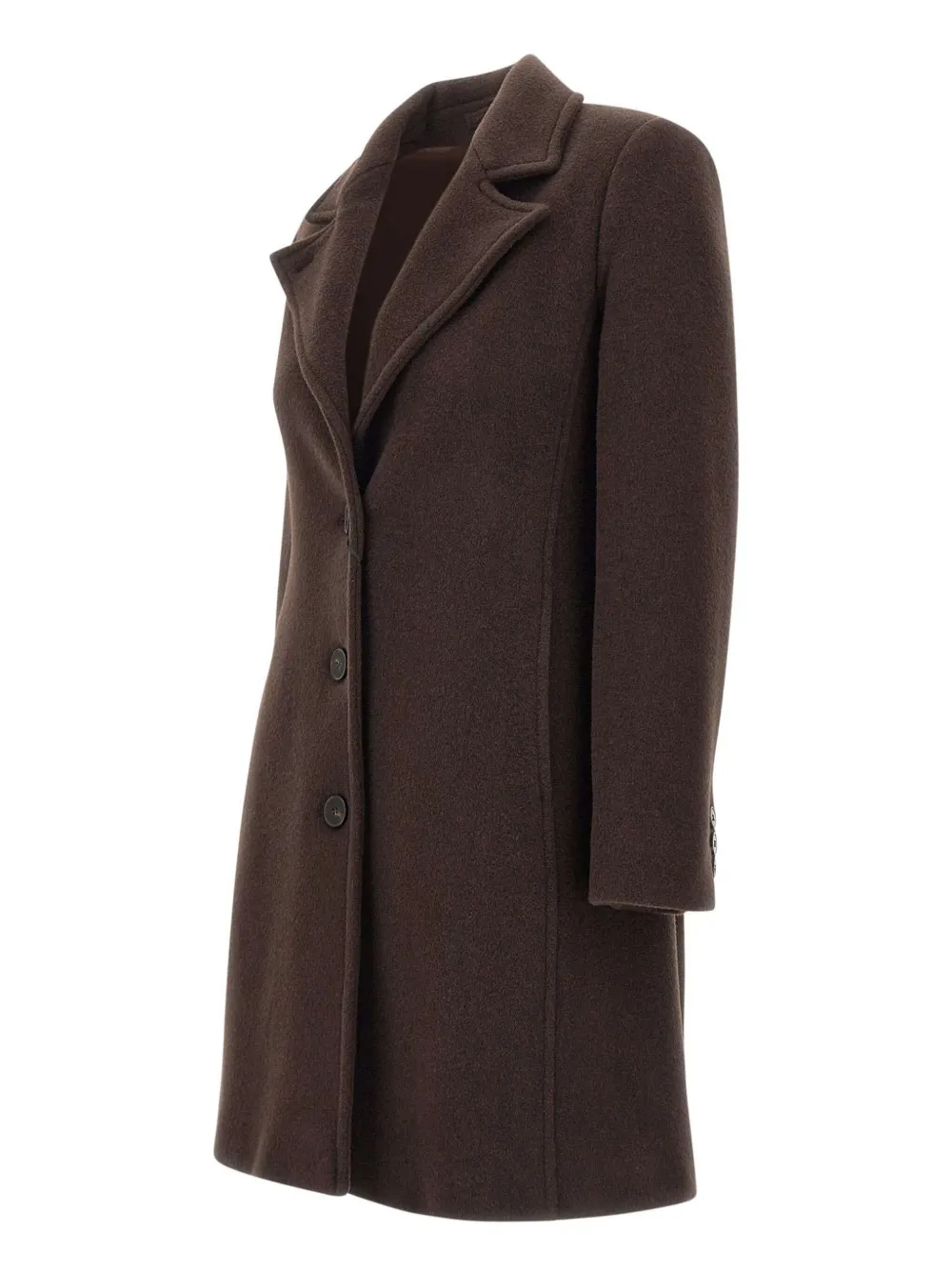 Marella peak-lapel buttoned coat Bruin