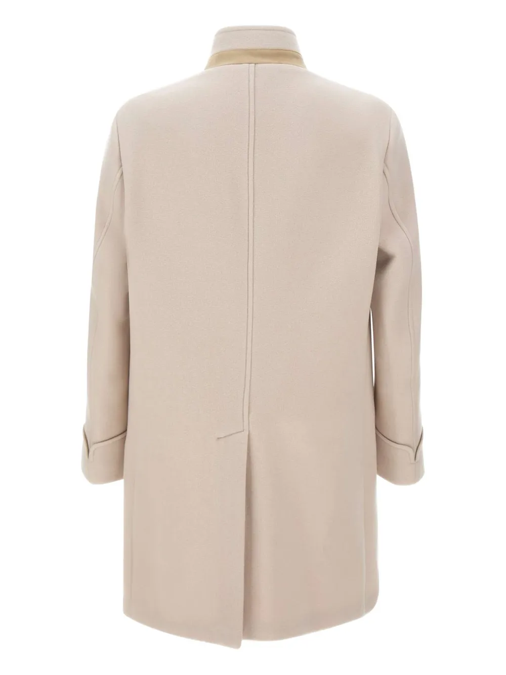 Eleventy stand-collar wool coat Beige