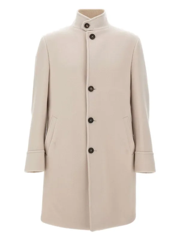 Eleventy stand-collar Wool Coat | Neutrals | FARFETCH JO