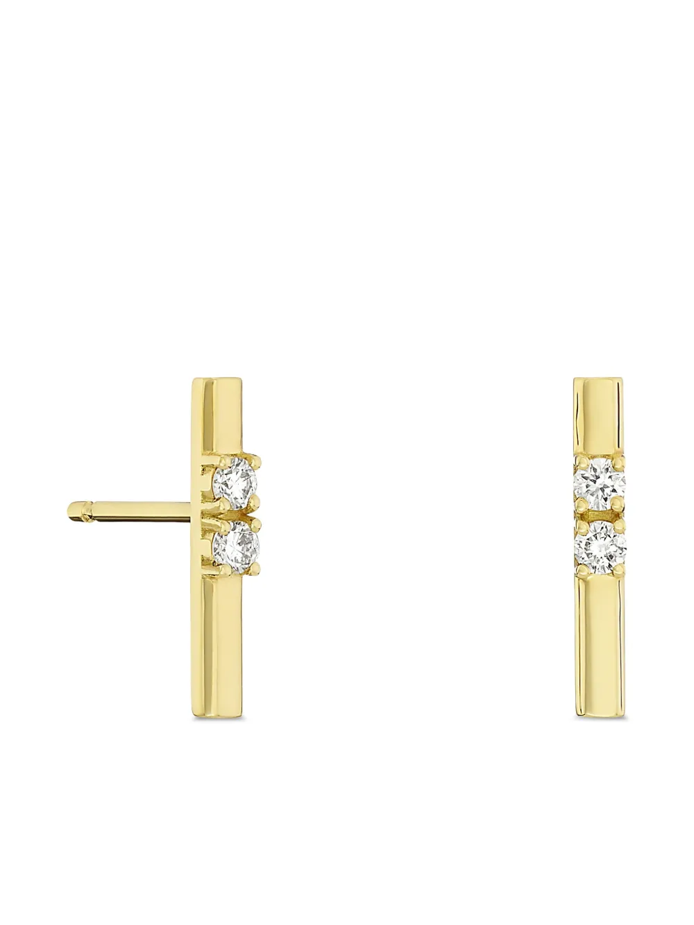 ROSEKEY 18K yellow gold Whistle diamond bar earrings - Oro