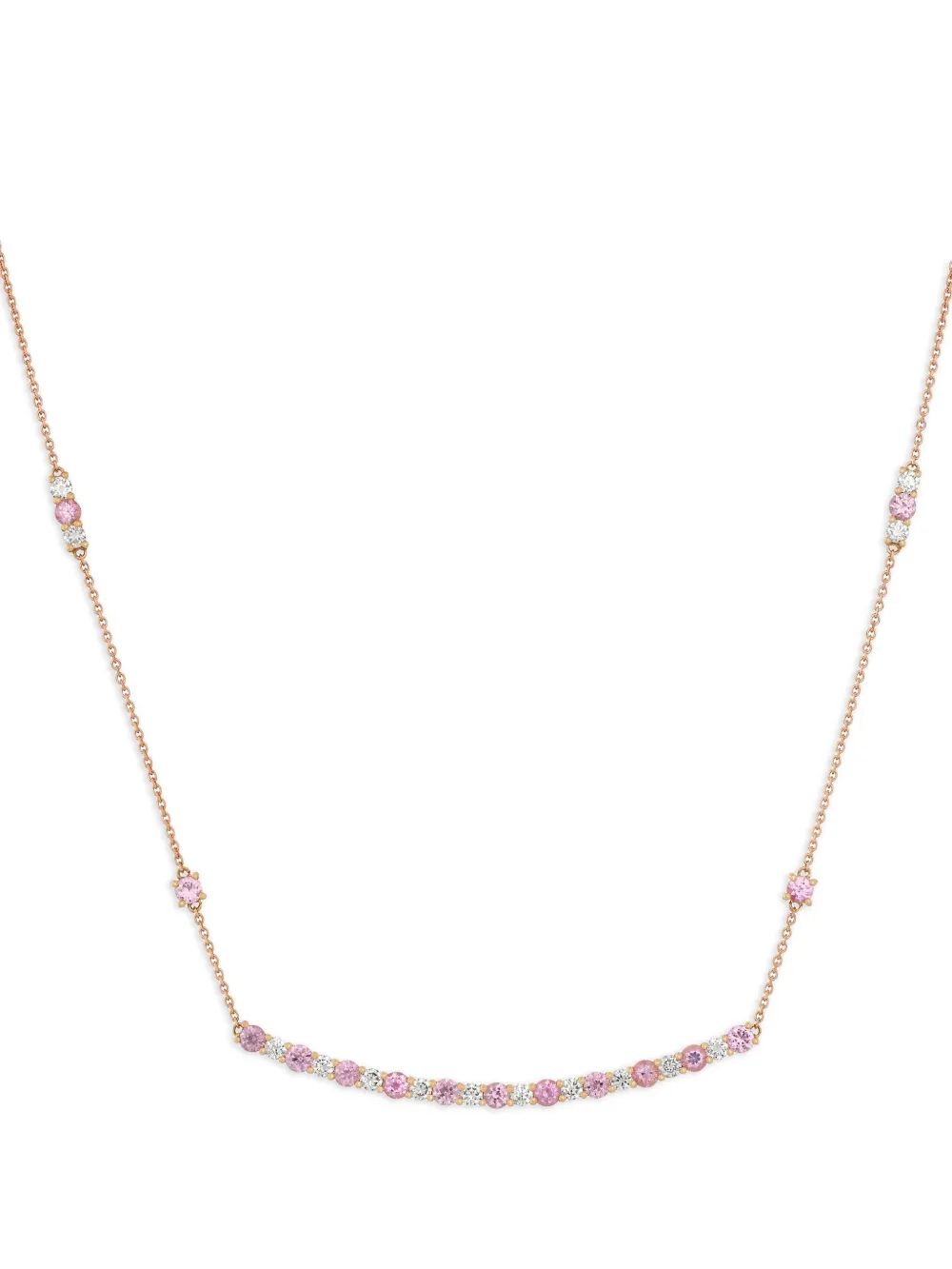 ROSEKEY Collana in oro rosa 18 carati, zaffiro e diamanti