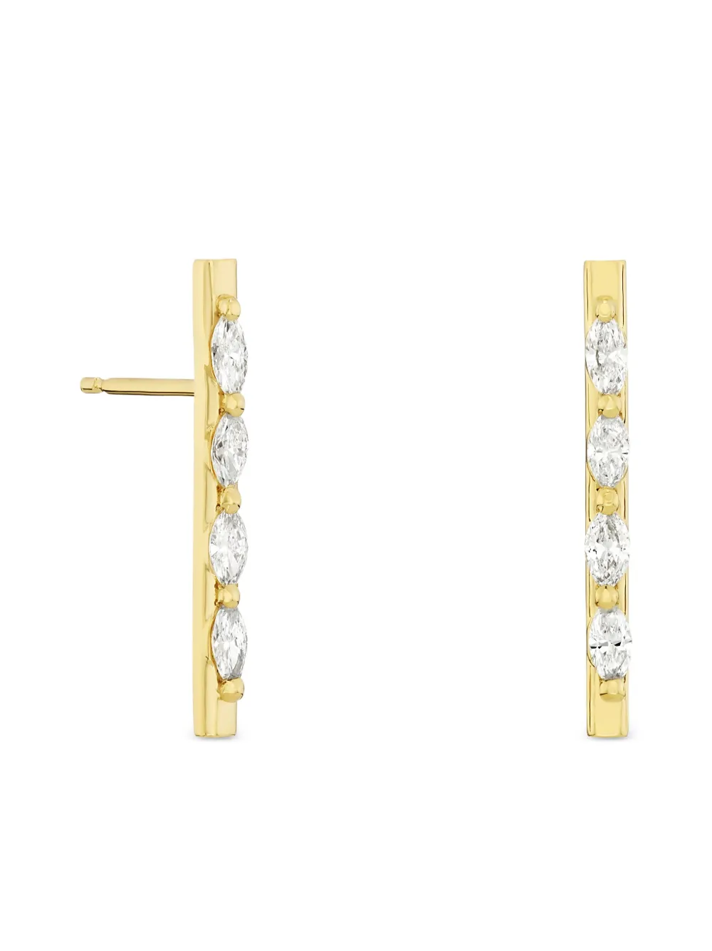 ROSEKEY 18kt Gelbgoldohrstecker mit Diamanten