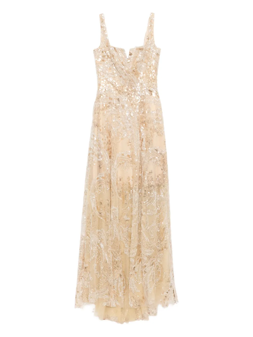 Saiid Kobeisy sequin-embellished long dress Beige