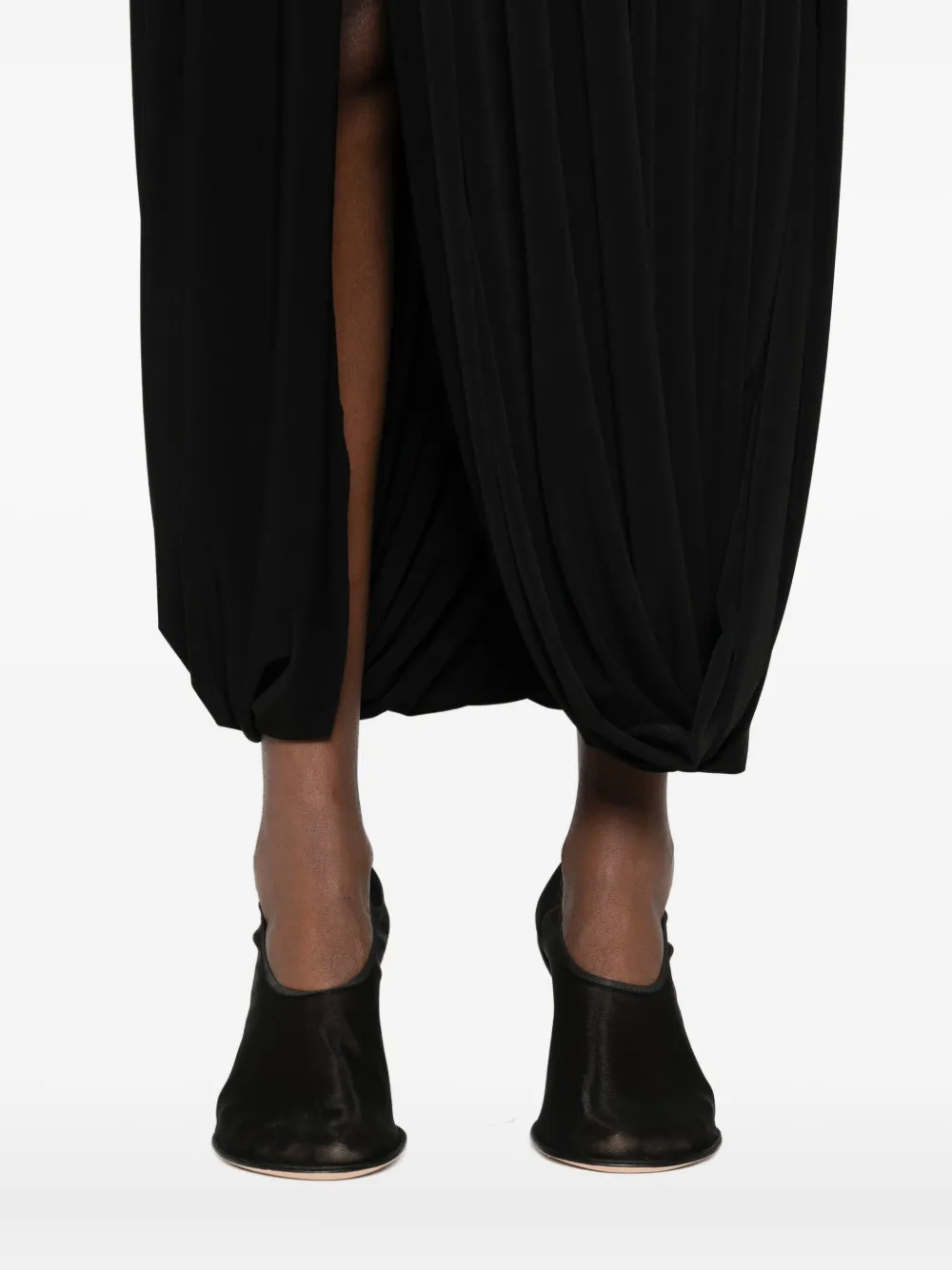 Atu Body Couture Midi-jurk met diepe ronde hals Zwart