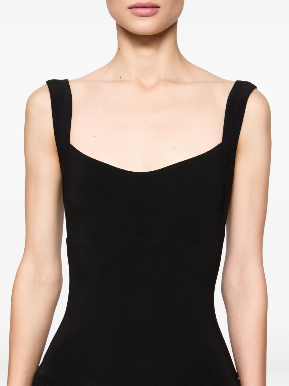 Atu Body Couture Midi-jurk met diepe ronde hals Zwart