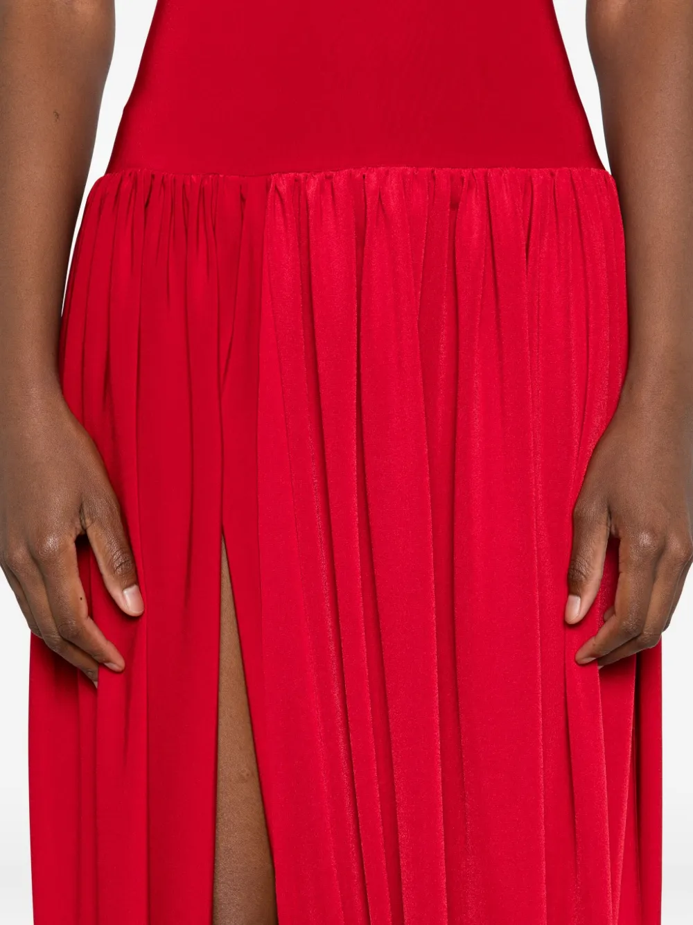 Atu Body Couture Midi-jurk met diepe ronde hals Rood