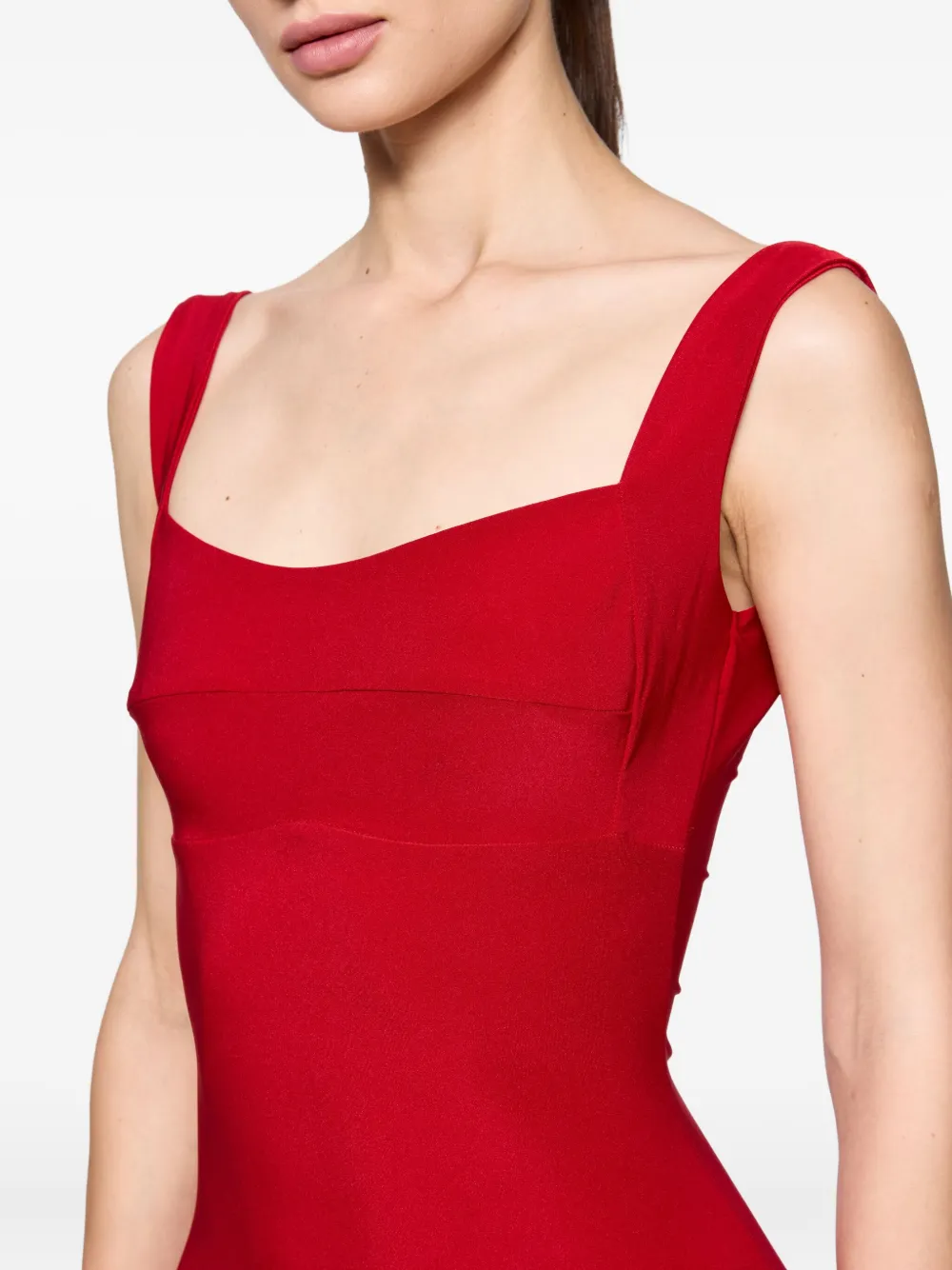Atu Body Couture Midi-jurk met diepe ronde hals Rood