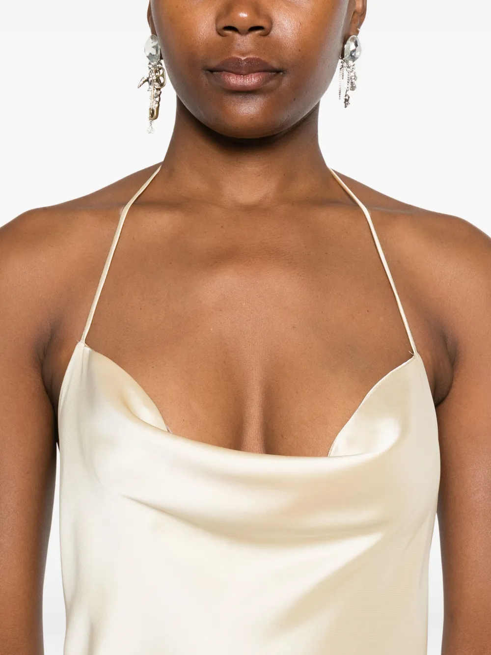 Atu Body Couture Maxi-jurk met diepe hals Geel