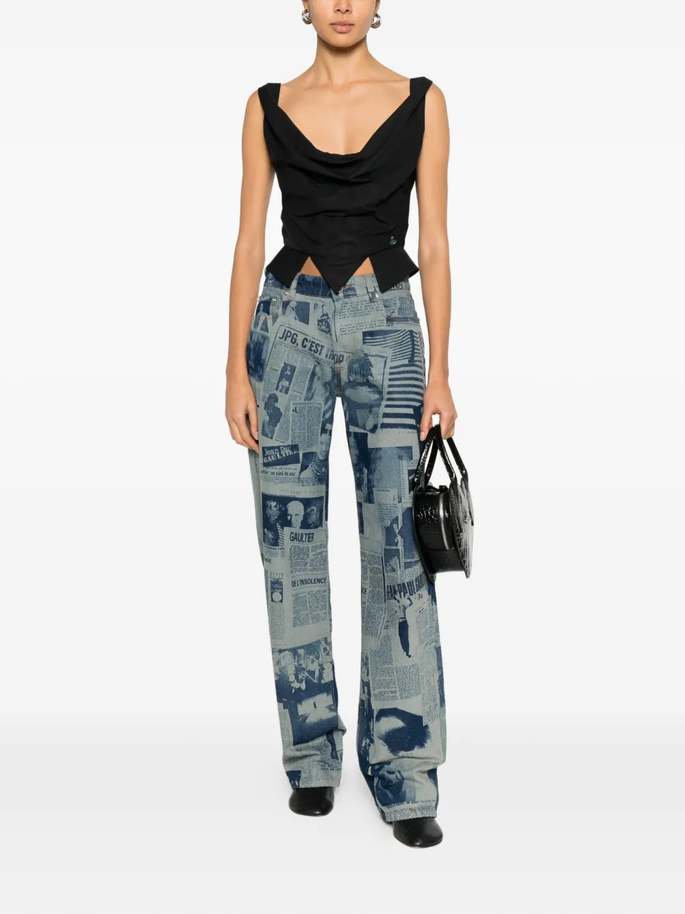 Jean Paul Gaultier Straight jeans met print - Blauw