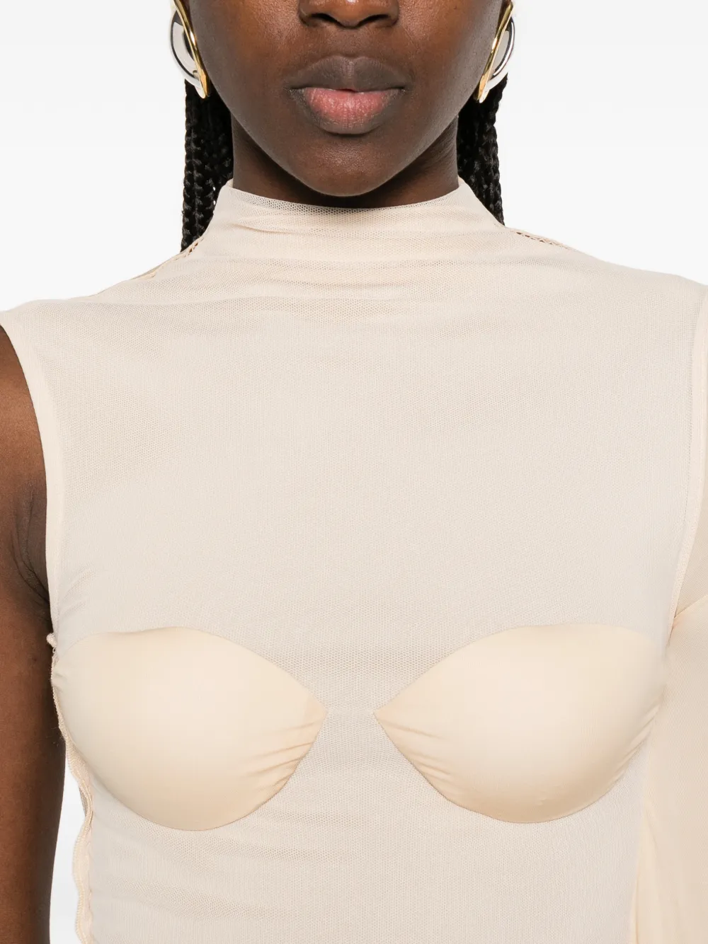 Jean Paul Gaultier Midi-jurk met vlakken Beige