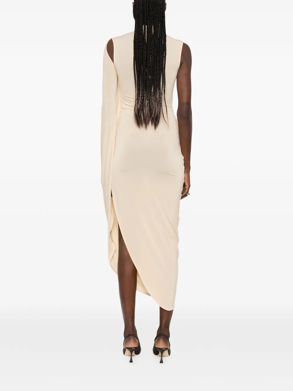 Jean Paul Gaultier Midi-jurk met vlakken Beige