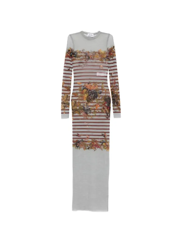 jean paul gaultier grey dress Jean Paul Gaultier Soleil Striped Mesh Mini Dress Gray/Navy Size Small