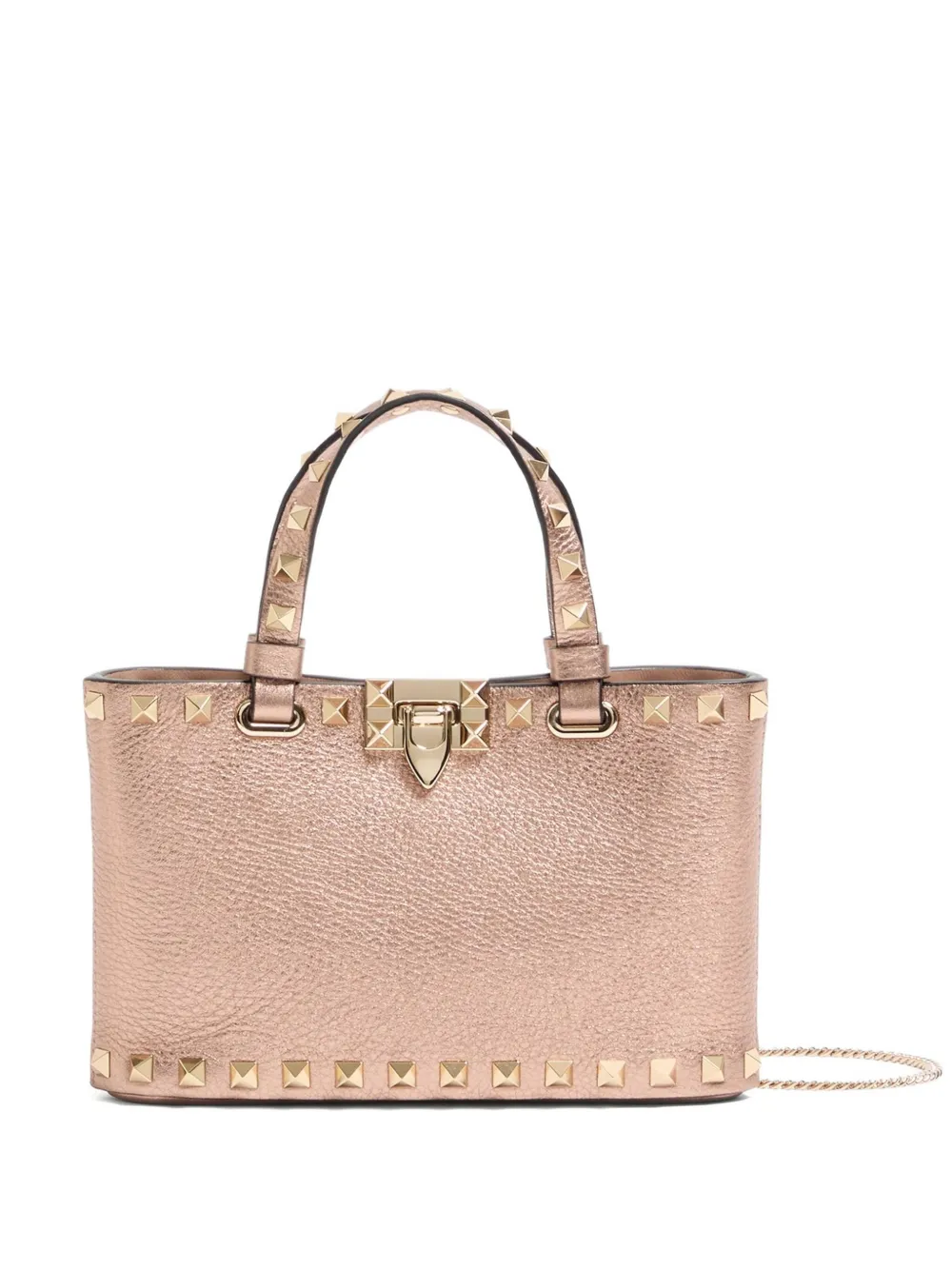 Valentino Garavani Mini Rockstud Tote Bag In Brown