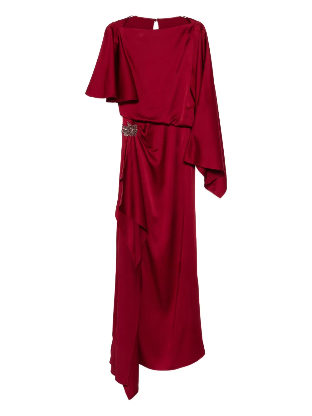 Erdem Draped Embellished Gown In Red