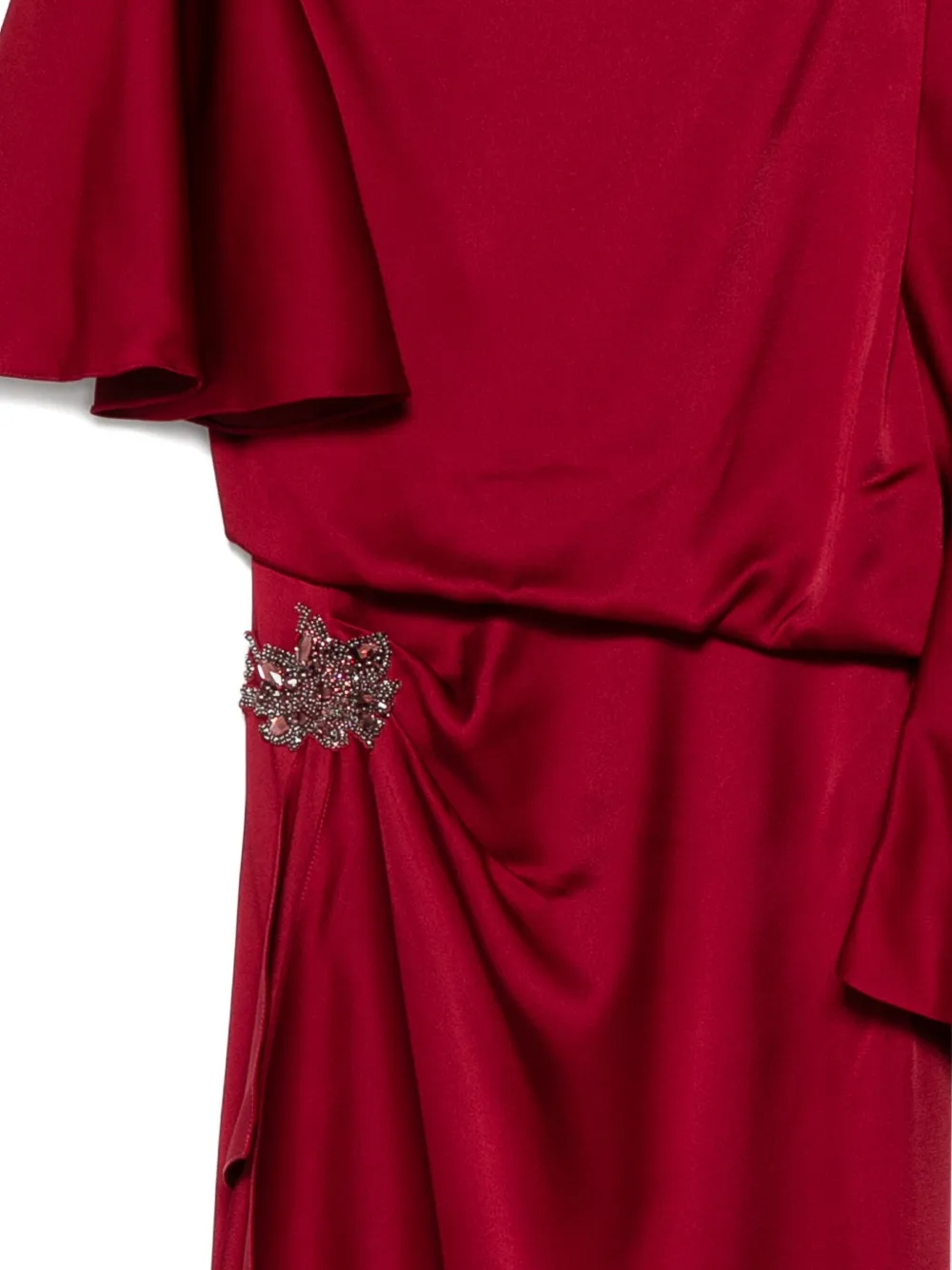 Erdem Draped Embellished Gown In Red