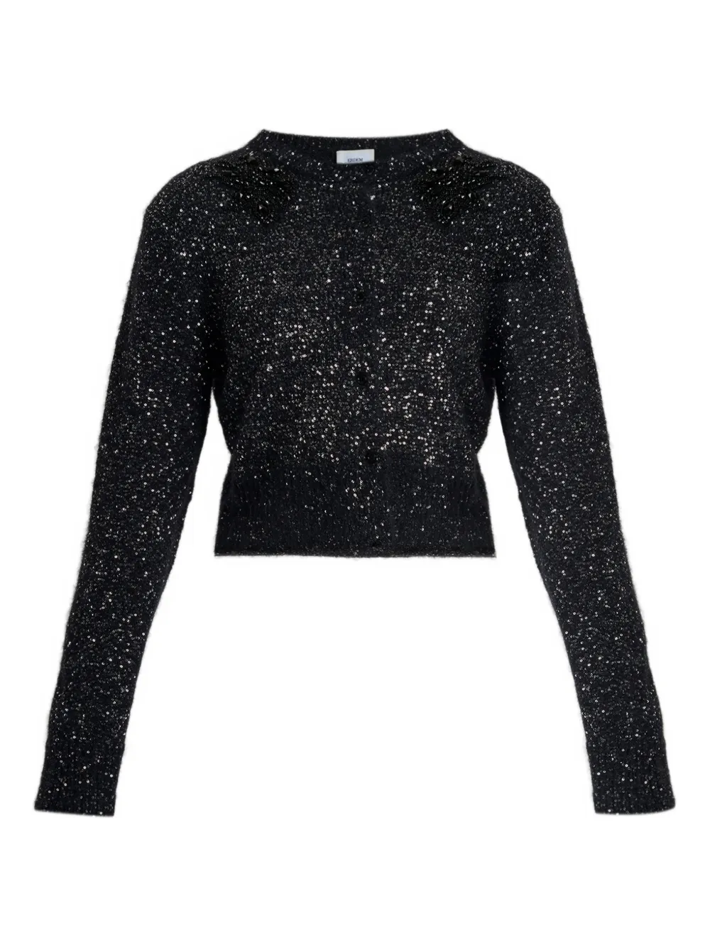 ERDEM floral-appliqué sequined cardigan - Nero