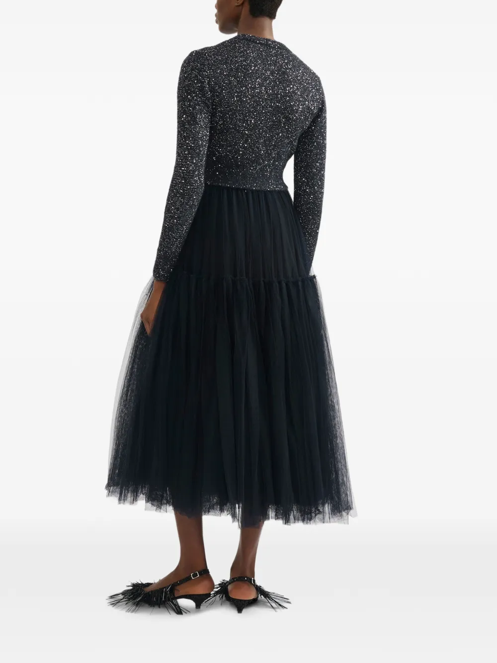 ERDEM Vest met bloemapplicatie en pailletten Zwart