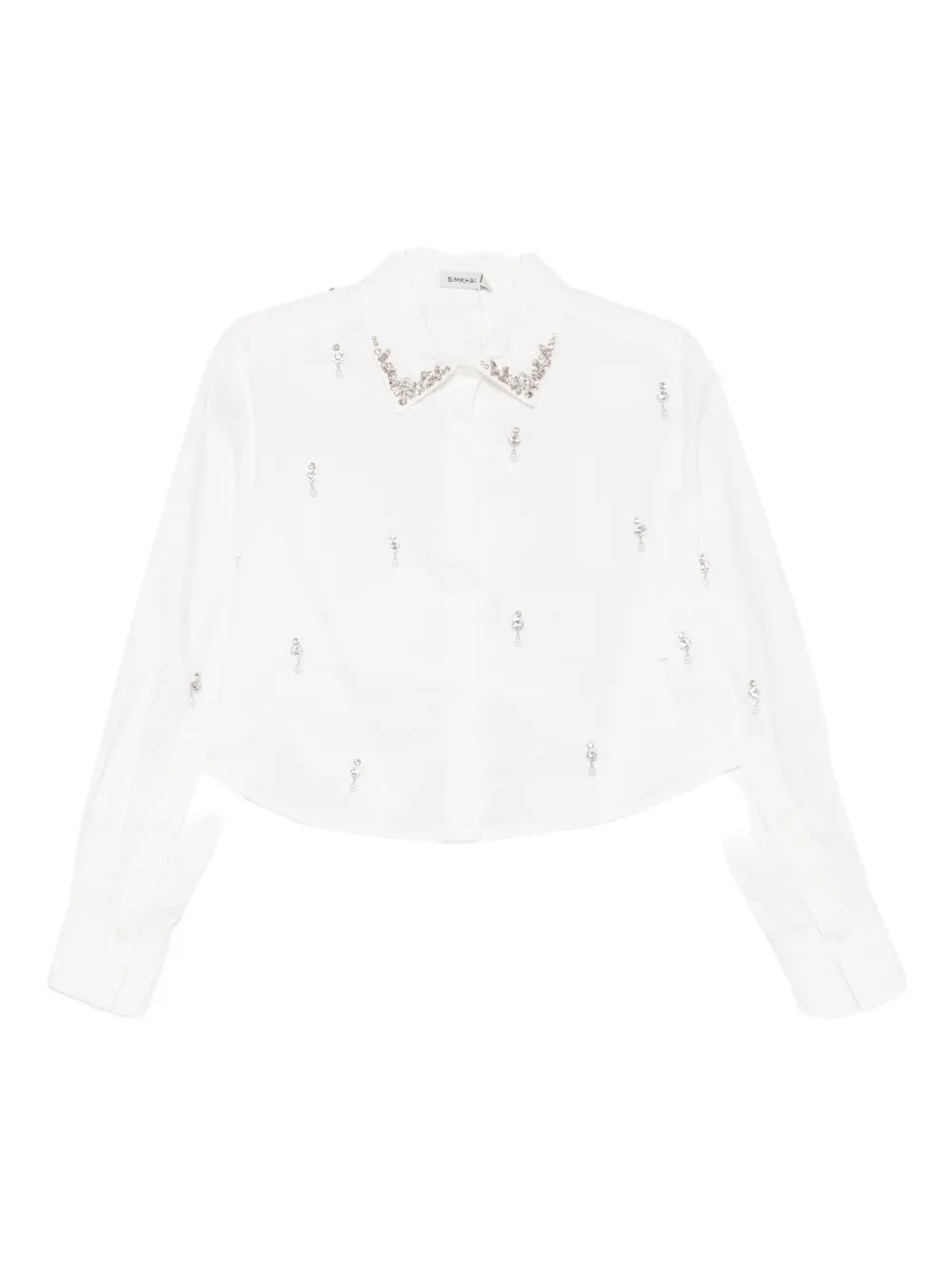 Simkhai Renata Embellished Button-down Shirt In White