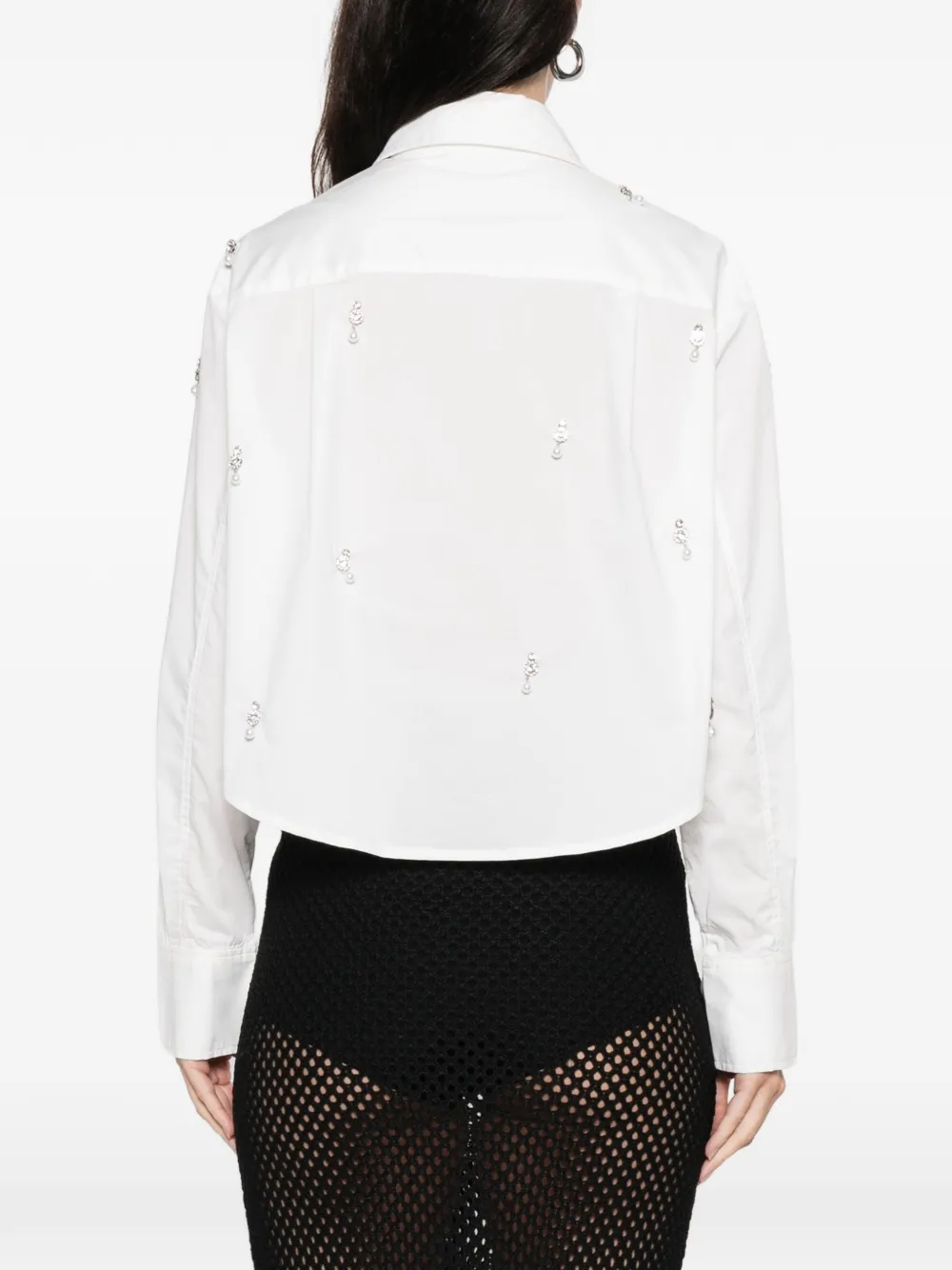 Simkhai Renata Embellished Button-down Shirt In White