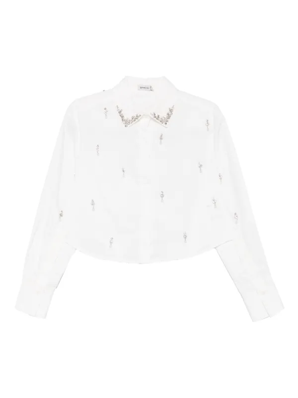 Simkhai Renata Embellished Button-down Shirt in White