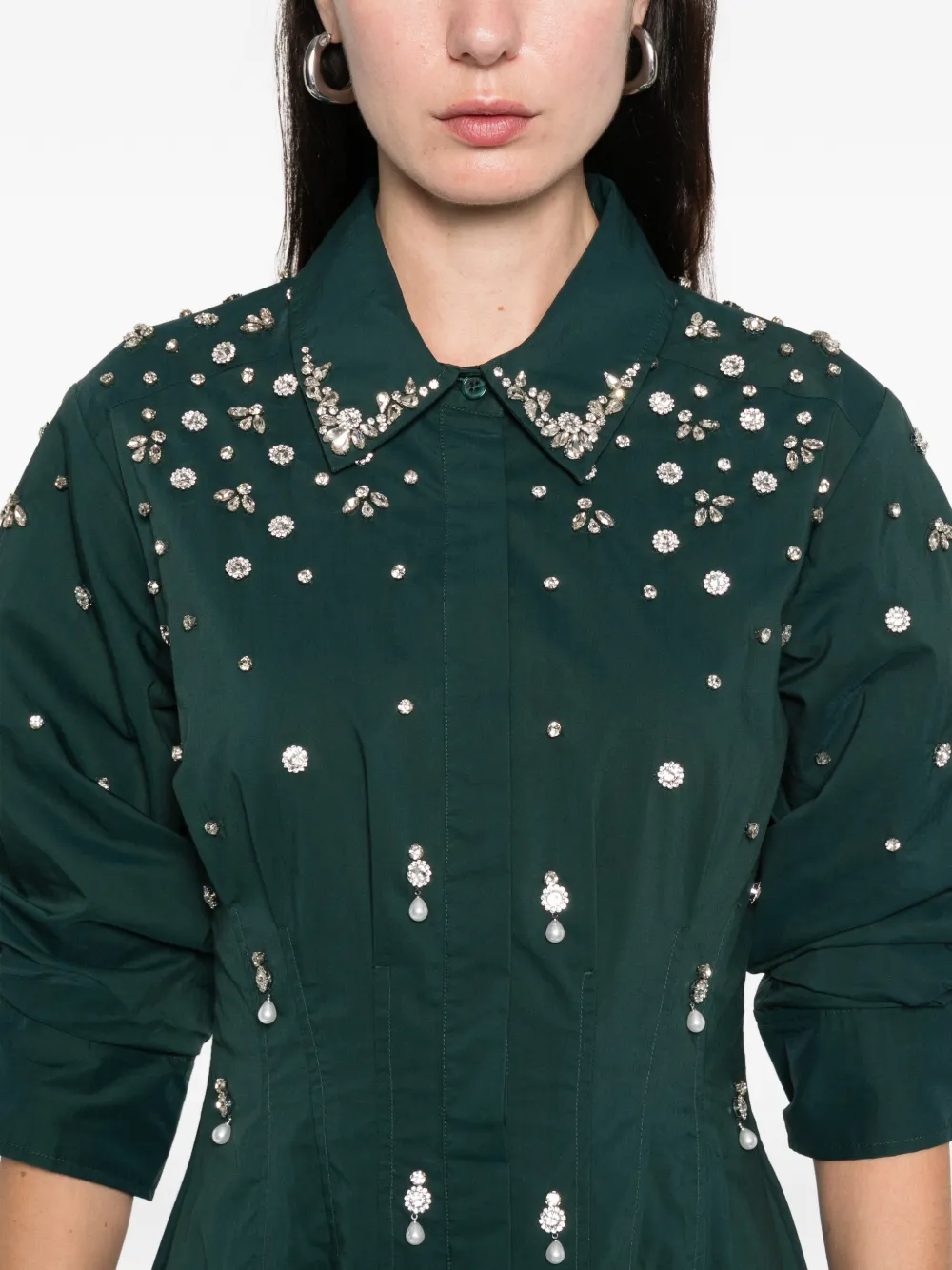 Simkhai Jazz Embellished A-line Midi Dress In Green