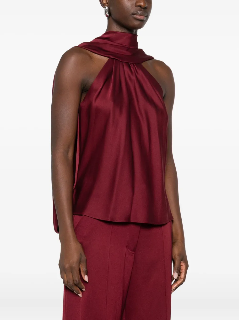 Simkhai Draped Blouse In Red