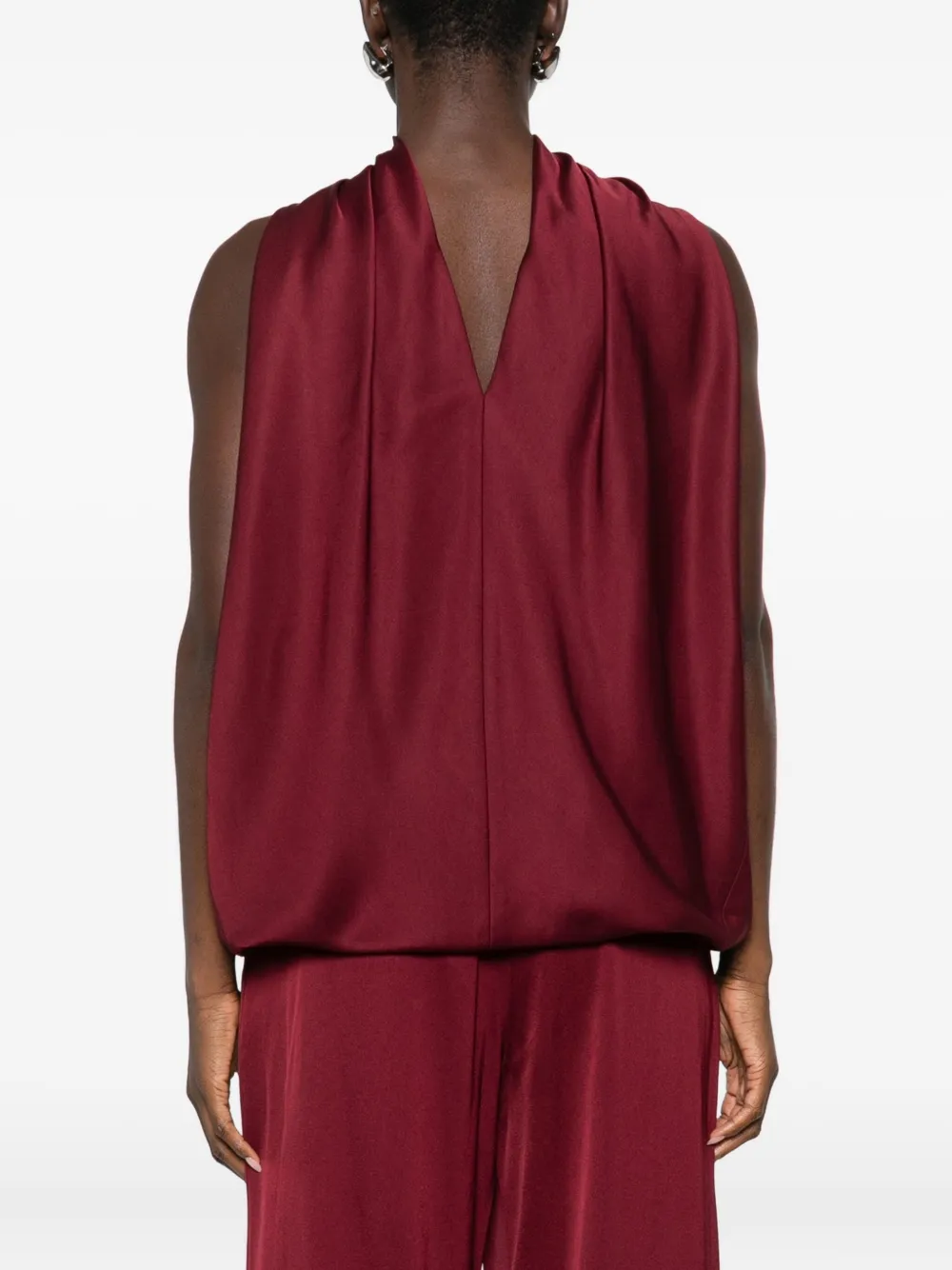 Simkhai Draped Blouse In Red