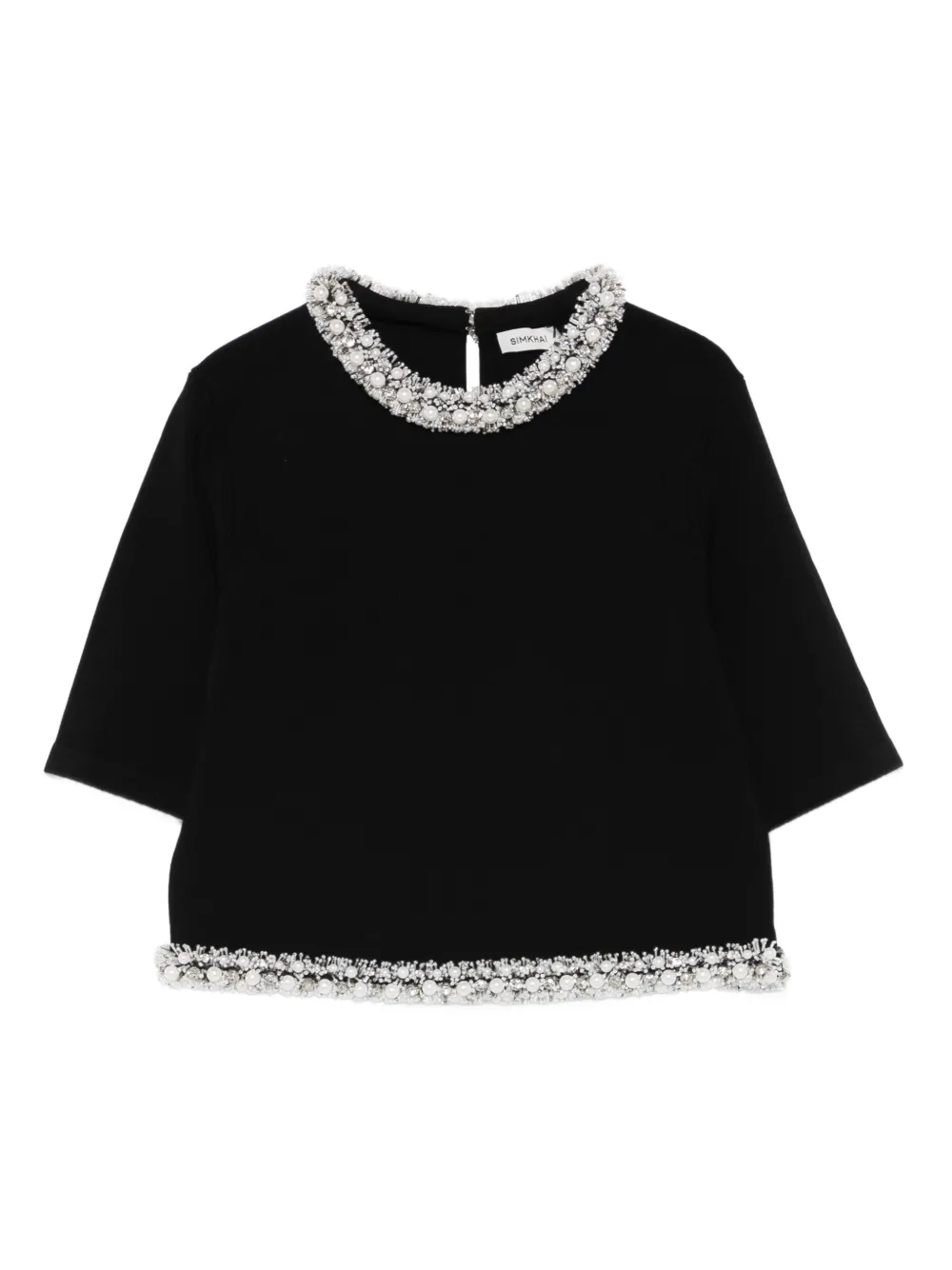 Simkhai Ozelle Embellished Top In Black