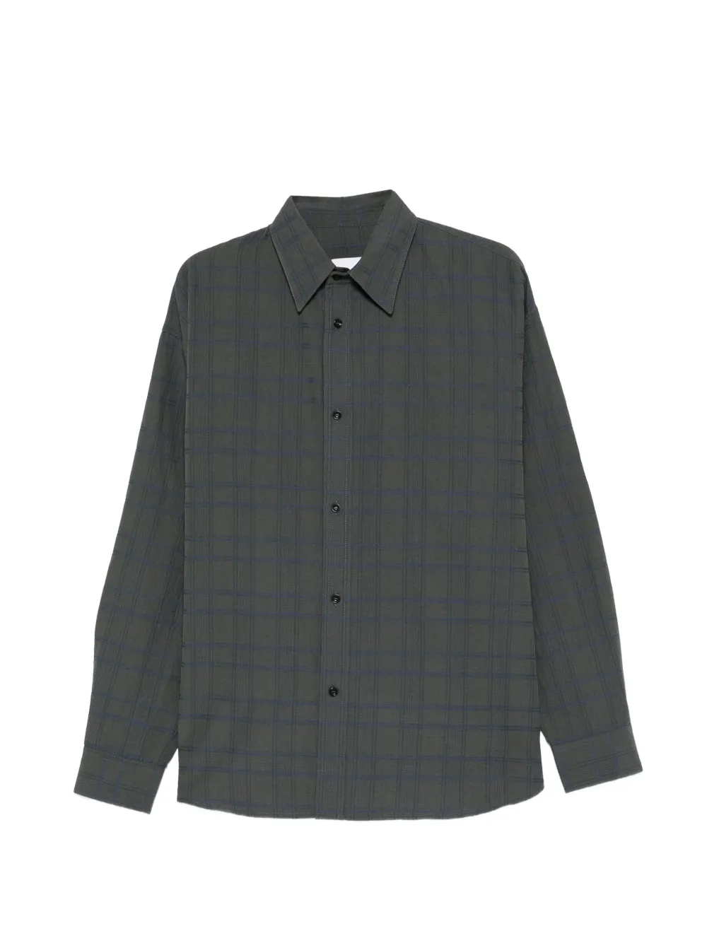 SAGE NATION Chisholm oversized long sleeve check shirt - Grey
