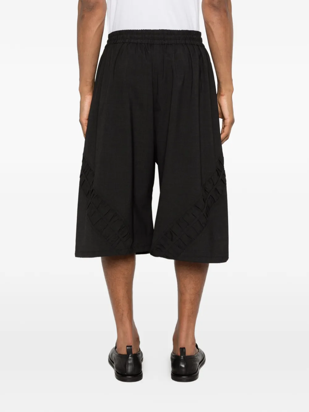 SAGE NATION Fossil ruched-panel Shorts | Black | FARFETCH