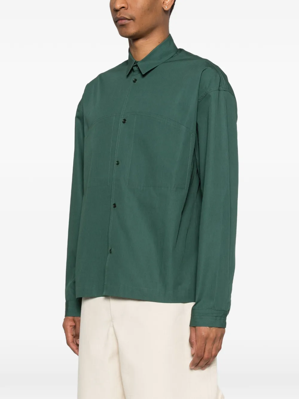  Sage Nation Oval Oversized Pocket Shirt - Green 