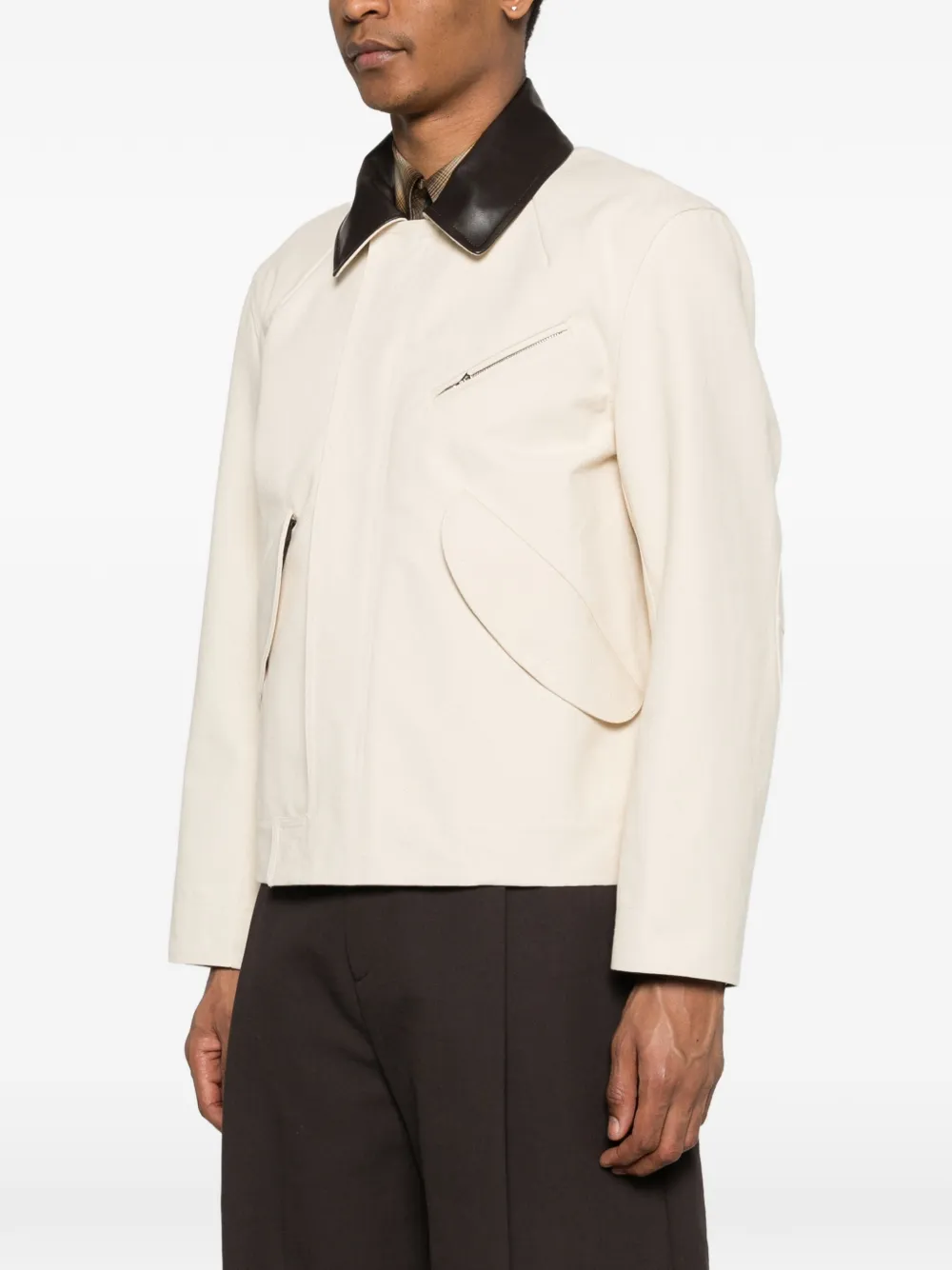  Sage Nation Painter Leather-collar Jacket - Neutrals 