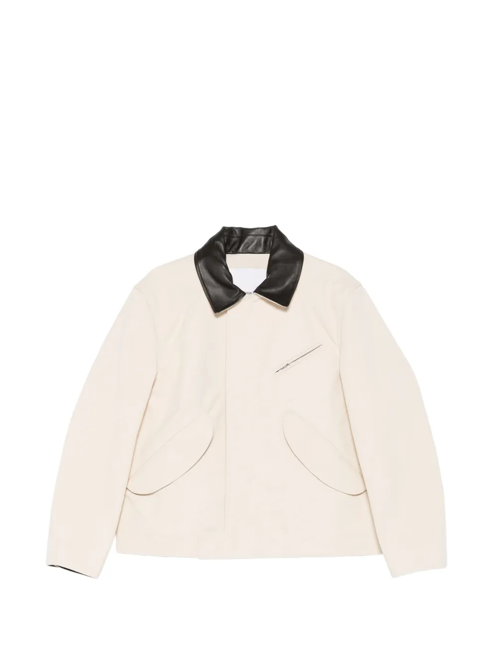 SAGE NATION Painter leather-collar jacket - Toni neutri