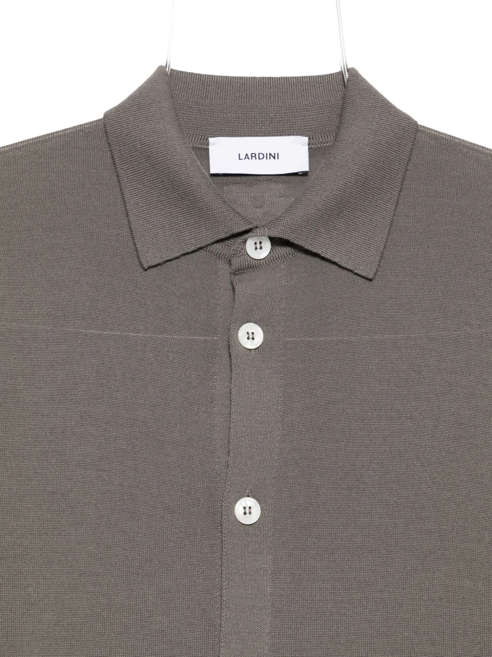 Lardini Button-down Long Sleeve Ribbed Shirt In Gray