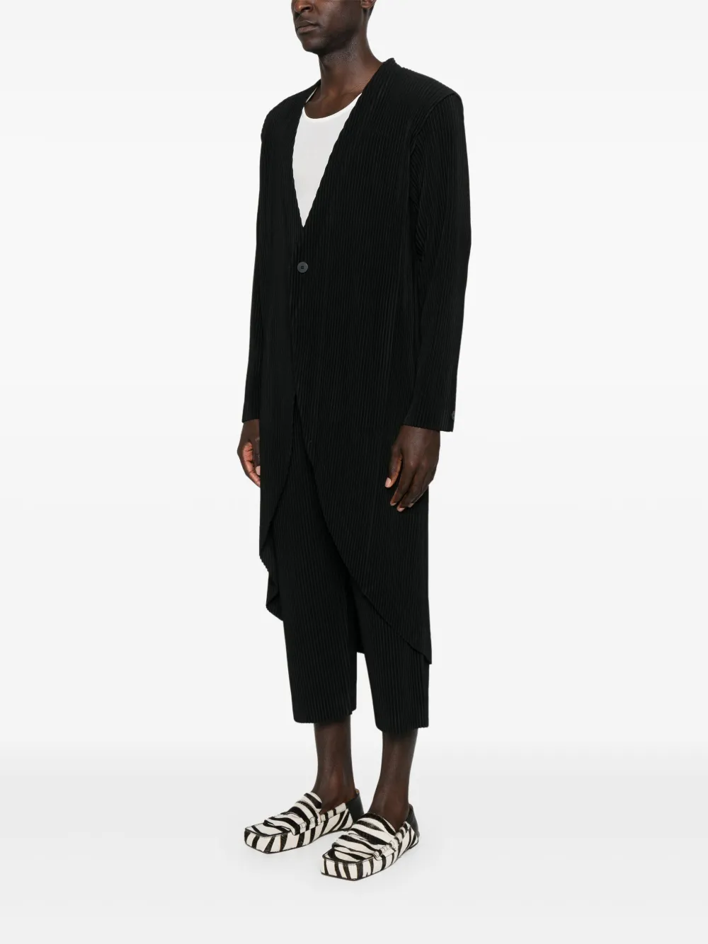 Homme Plissé Issey Miyake Tailored Pleats jas met 2 knopen Zwart