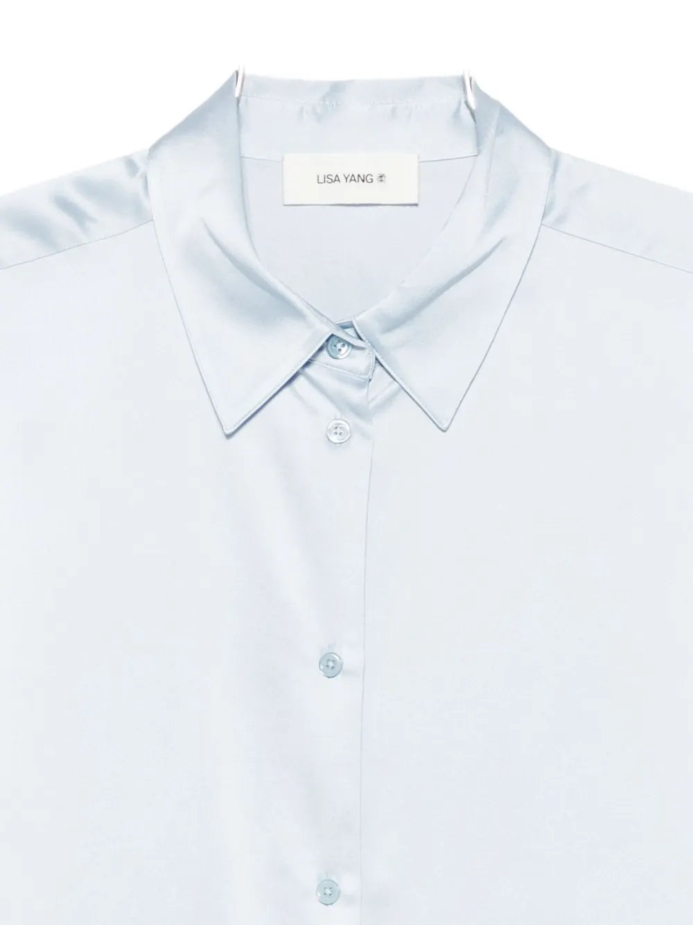 Lisa Yang Long-sleeved Silk Shirt In Blue