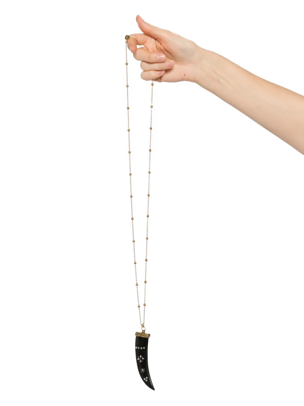 Blaklace Horn Necklace In Black
