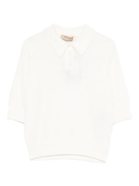 TWINSET playera tipo polo con efecto cepillado
