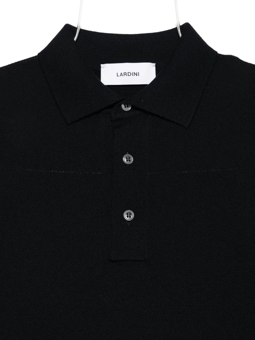 Lardini Virgin Wool Polo Shirt In Black
