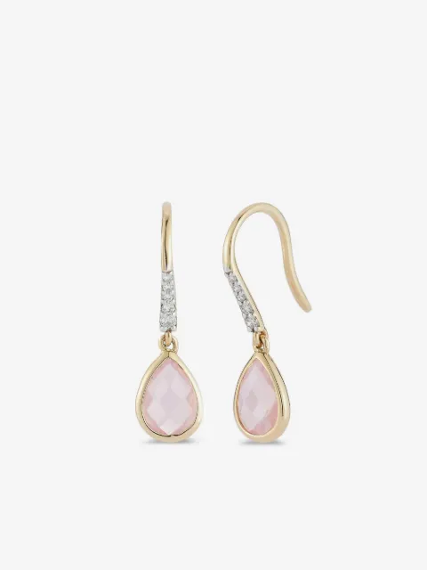 Mateo pink topaz and diamond drop earrings