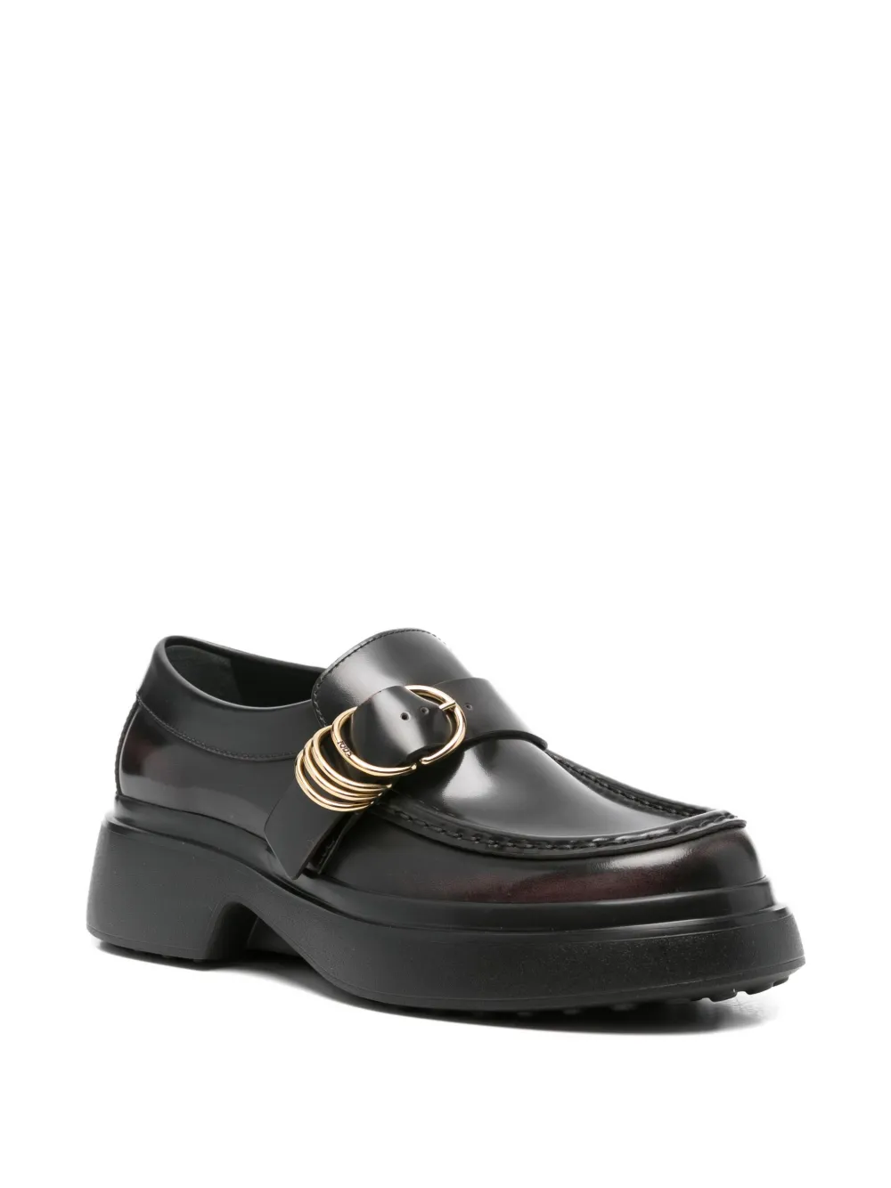 Tod's Loafers met plateauzool en gespdetail - Zwart