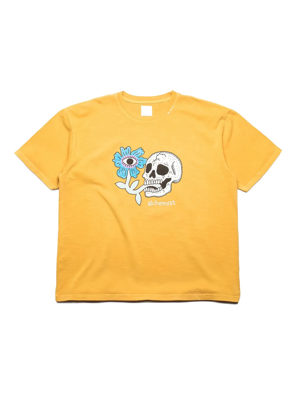 Alchemist floral skull t-shirt | Yellow | Image 1