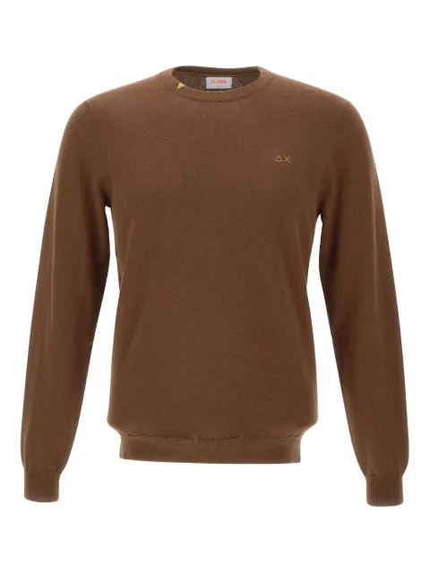 Sun68 logo-embroidered ribbed-cuff sweater