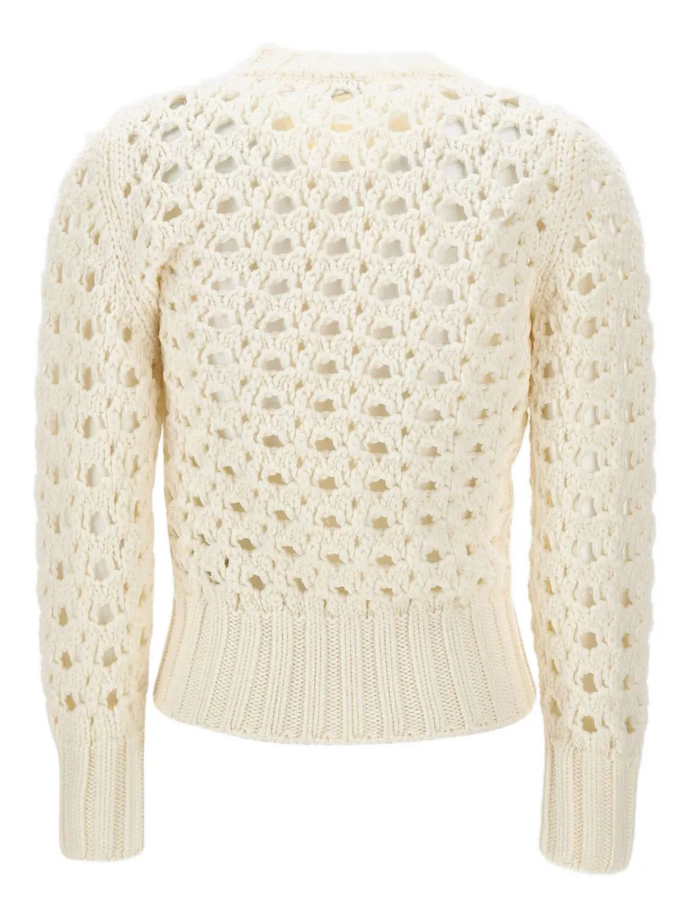 Eleventy Hole-pattern Wool Sweater In Neutral