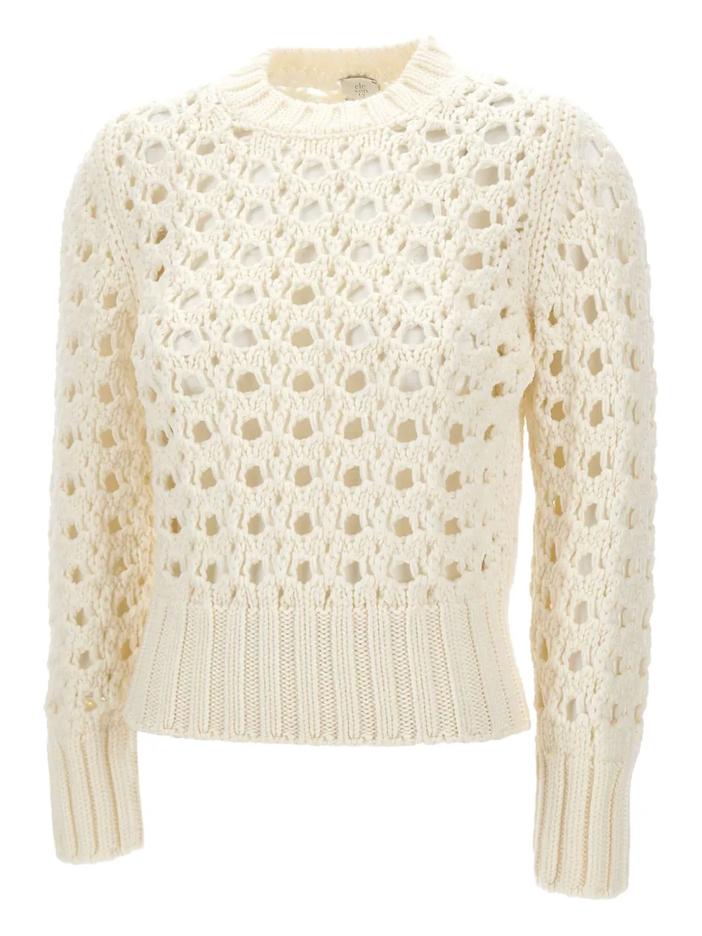 Eleventy Hole-pattern Wool Sweater In Neutral